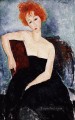 red headed girl in evening dress 1918 Amedeo Modigliani